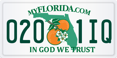 FL license plate 0201IQ