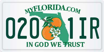 FL license plate 0201IR