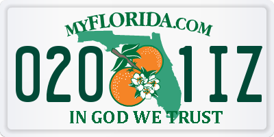 FL license plate 0201IZ