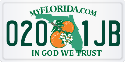 FL license plate 0201JB