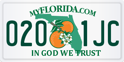FL license plate 0201JC