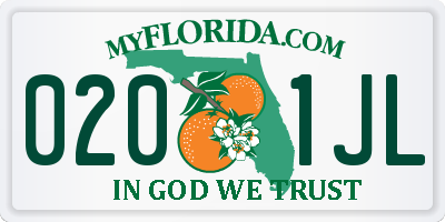 FL license plate 0201JL