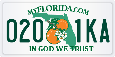 FL license plate 0201KA
