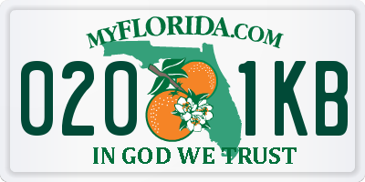 FL license plate 0201KB