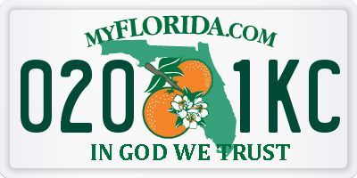 FL license plate 0201KC