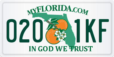 FL license plate 0201KF