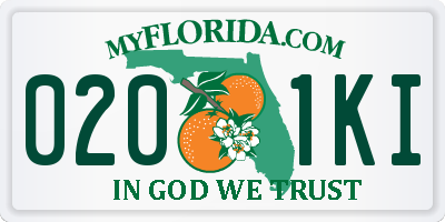 FL license plate 0201KI
