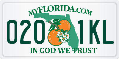 FL license plate 0201KL
