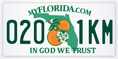 FL license plate 0201KM