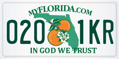 FL license plate 0201KR