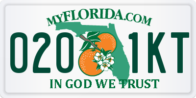 FL license plate 0201KT