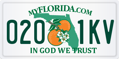 FL license plate 0201KV
