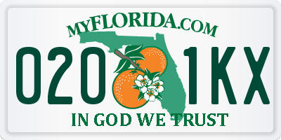 FL license plate 0201KX