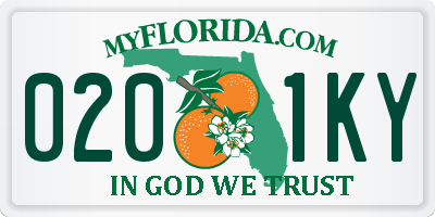 FL license plate 0201KY