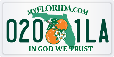 FL license plate 0201LA