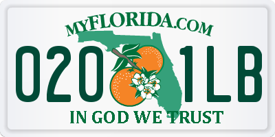 FL license plate 0201LB