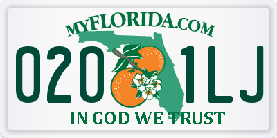 FL license plate 0201LJ
