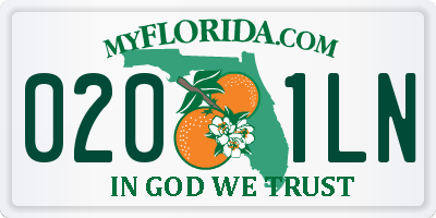 FL license plate 0201LN