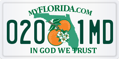 FL license plate 0201MD