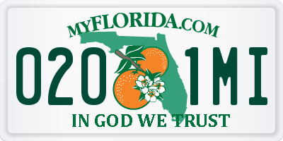 FL license plate 0201MI