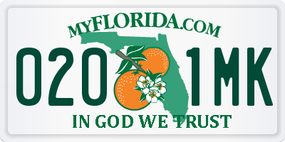 FL license plate 0201MK
