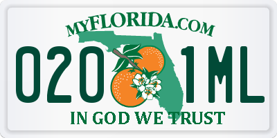 FL license plate 0201ML