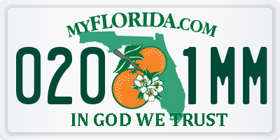 FL license plate 0201MM