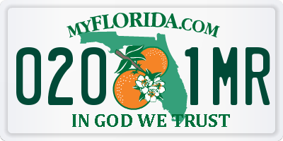 FL license plate 0201MR