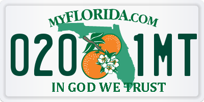 FL license plate 0201MT