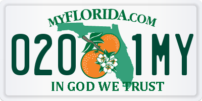 FL license plate 0201MY