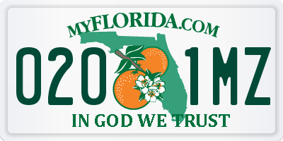 FL license plate 0201MZ