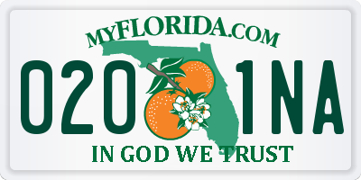 FL license plate 0201NA