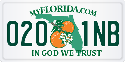 FL license plate 0201NB