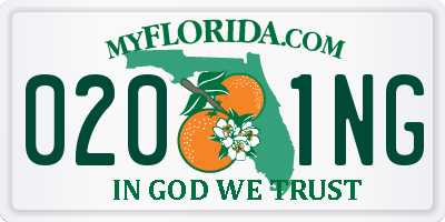 FL license plate 0201NG