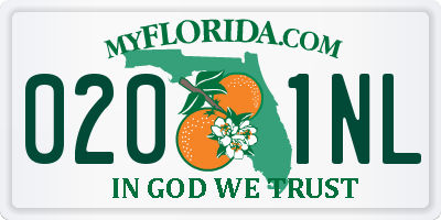 FL license plate 0201NL