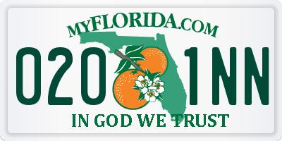 FL license plate 0201NN