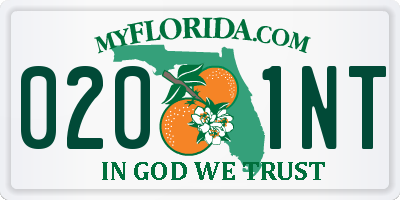 FL license plate 0201NT
