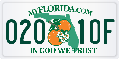 FL license plate 0201OF