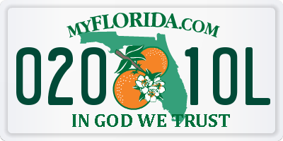 FL license plate 0201OL