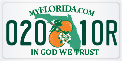 FL license plate 0201OR