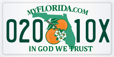 FL license plate 0201OX