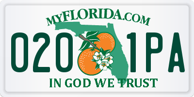 FL license plate 0201PA