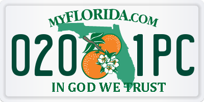 FL license plate 0201PC