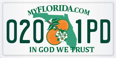FL license plate 0201PD