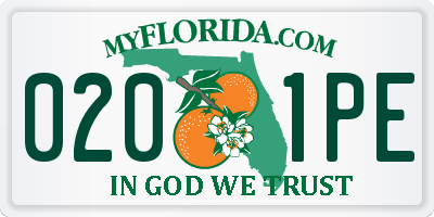 FL license plate 0201PE