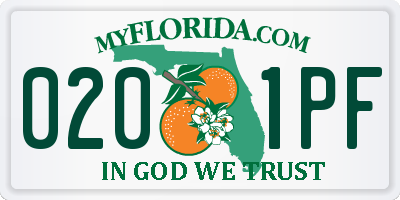 FL license plate 0201PF