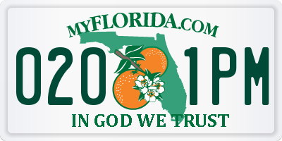 FL license plate 0201PM
