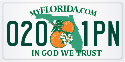 FL license plate 0201PN