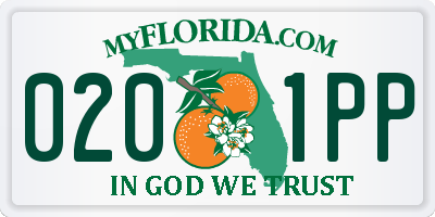 FL license plate 0201PP