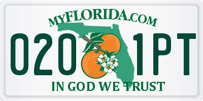 FL license plate 0201PT